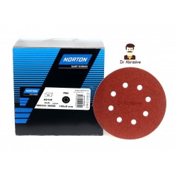 125mm 5" Norton sanding discs, hook and loop, 8 hole, P40-240