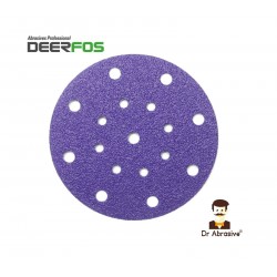 150mm 6" wet or dry Deerfos Bora 1 ceramic sanding discs for Festool, hook and loop, 17 hole, P40-120