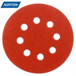 125mm 5" Norton sanding discs, hook and loop, 8 hole, P40-240