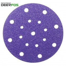 150mm 6" wet or dry Deerfos Bora 1 ceramic sanding discs for Festool, hook and loop, 17 hole, P40-120