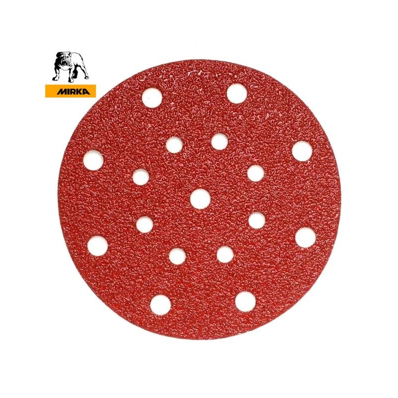 150mm 6" Mirka hook and loop sanding discs, 17 hole (fits Festool / Rupes), P40-220 150mm 6" Mirka hook and loop sanding discs, 17 hole (fits Festool / Rupes), P40-220