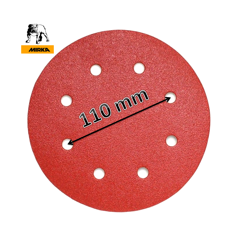180mm 7" Mirka sanding discs, hook and loop, 8 hole (fits Workzone 750W), P40-320 180mm 7" Mirka sanding discs, hook and loop, 8 hole (fits Workzone 750W), P40-320