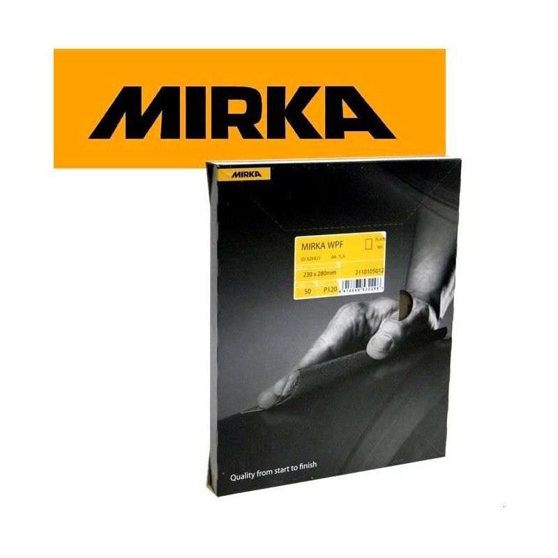 Wet or dry Mirka sandpaper sheets, P240-P2500