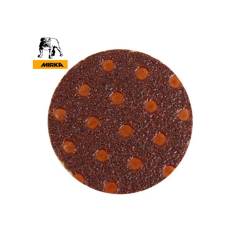 150mm 6" Mirka hook and loop sanding discs, no hole, P40600 Grit 40