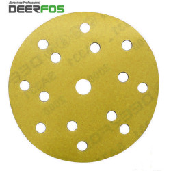 150mm 6" Deerfos sanding discs, hook and loop, 15 hole, P40-600