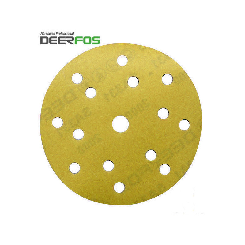 150mm 6" Deerfos sanding discs, hook and loop, 15 hole, P40-600